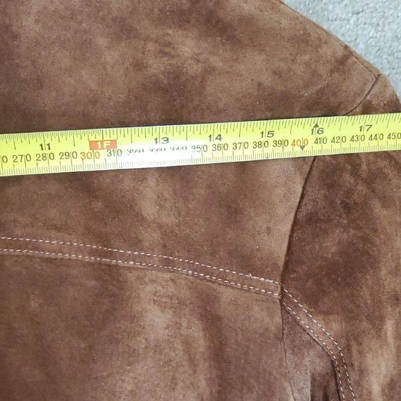 Danier Vintage Chestnut Brown Suede Blazer Country Feminine Jacket Sz 2XL - Picture 15 of 15